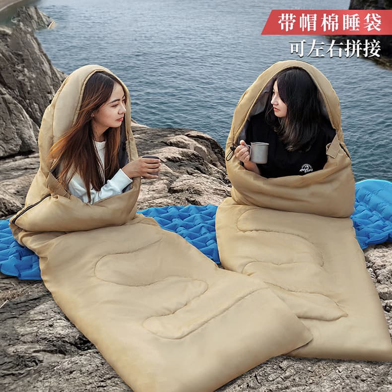 睡袋成人户外露营大人冬季加厚防寒被子两用隔脏办公室双人